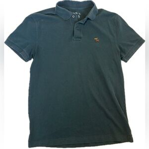 Abercrombie & Fitch Y2K Men’s Dark Green Polo Shirt Moose Logo Preppy Small EUC